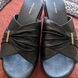 Cole Haan Aubree Grand Ruched Sandal Black Sz 8.5